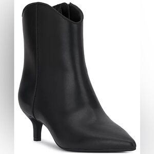 On 34th Aatira Tulip Booties,  black smooth, Size 8.5 M, New Without Box